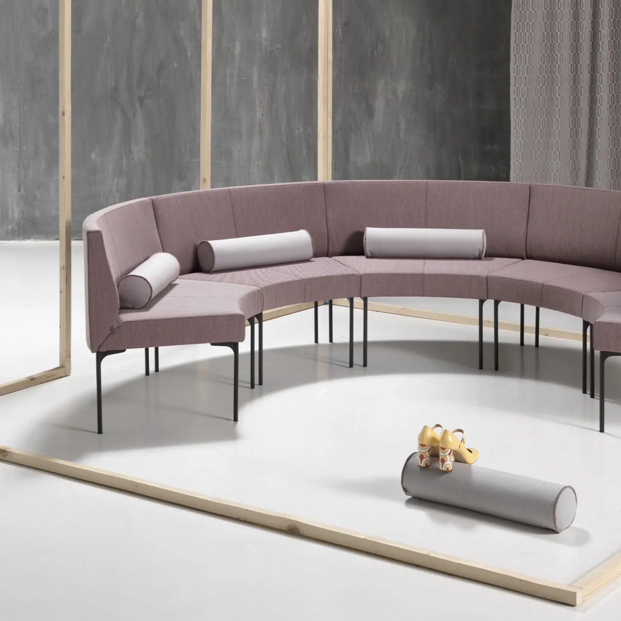 Sitia Sofas<Laguna "F" Half Moon Pink Composition Sofa