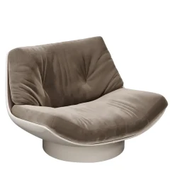 Secolo Lounge Chairs<Lalea Nabuk pine cone & lamb GR leather Lounge Chair by Artefatto Design Studio