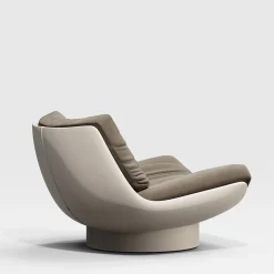 Secolo Lounge Chairs<Lalea Nabuk pine cone & lamb GR leather Lounge Chair by Artefatto Design Studio