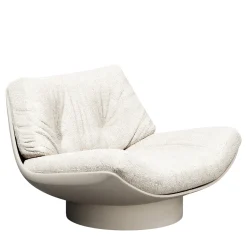 Secolo Lounge Chairs<Lalea Pearl bush bouclè & soul-white leather Lounge Chair by Artefatto Design Studio