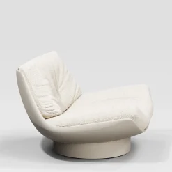 Secolo Lounge Chairs<Lalea Pearl bush bouclè & soul-white leather Lounge Chair by Artefatto Design Studio