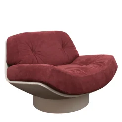 Secolo Lounge Chairs<Lalea Red nabuk & white leather Lounge Chair by Artefatto Design Studio