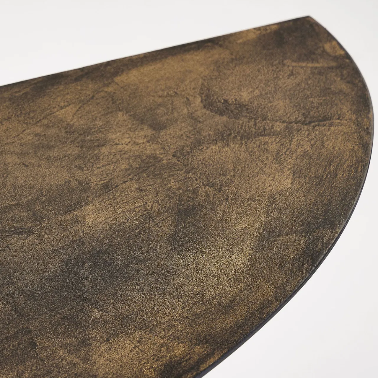 Disain 1971 Consoles<Lama Medium Semi-Ellipse Console Table With Bronze Spatulated Resin Top