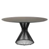 Disain 1971 Dining Tables<Lama Round Dining Table Decorated With Dark Brown Spatulated Resin
