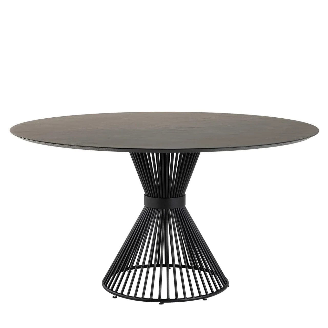 Disain 1971 Dining Tables<Lama Round Dining Table Decorated With Dark Brown Spatulated Resin