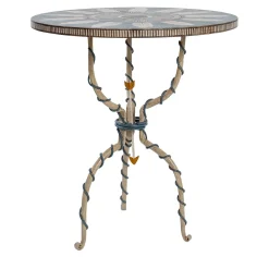 Porte Italia Bistro Tables<Large Canaletto Round Multicolor Floral Motif Bistro Table