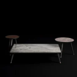 CPRN Homood Coffee Tables<Large Marble and Velvet Coffee Table