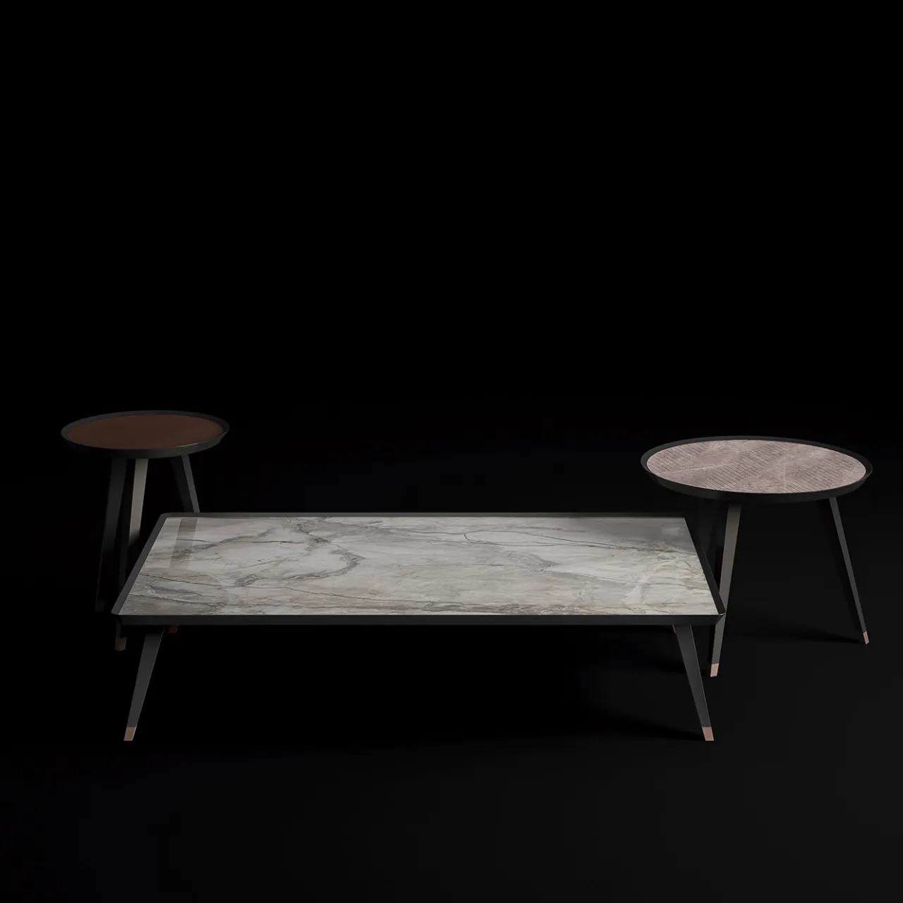 CPRN Homood Coffee Tables<Large Marble and Velvet Coffee Table