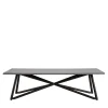 Veltha Outdoor Stone Design Outdoor Dining Tables<Larte 260 Rectangular gray peperino stone and brown steel Outdoor dining table