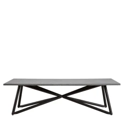 Veltha Outdoor Stone Design Outdoor Dining Tables<Larte 260 Rectangular gray peperino stone and brown steel Outdoor dining table