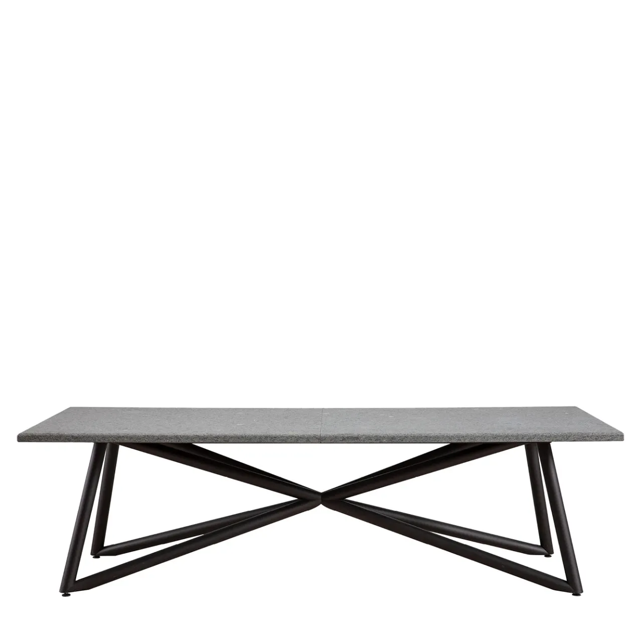 Veltha Outdoor Stone Design Outdoor Dining Tables<Larte 260 Rectangular gray peperino stone and brown steel Outdoor dining table