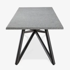 Veltha Outdoor Stone Design Outdoor Dining Tables<Larte 260 Rectangular gray peperino stone and brown steel Outdoor dining table