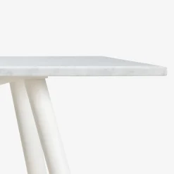 Veltha Outdoor Stone Design Outdoor Dining Tables<Larte 260 Rectangular White Carrara Marble and White Steel Outdoor Dining Table