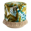 Grand Tour by Vito Nesta Ottomans & Poufs<Las Palmas Pouf with palm leaves and basket base