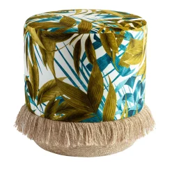 Grand Tour by Vito Nesta Ottomans & Poufs<Las Palmas Pouf with palm leaves and basket base