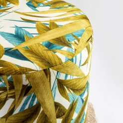Grand Tour by Vito Nesta Ottomans & Poufs<Las Palmas Pouf with palm leaves and basket base