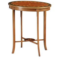 Cugini Lanzani Side Tables<Late 29th-Century Inlaid Oval Side Table
