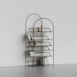 Enrico Girotti Bookcases<LateB Brown Sculptural Bookcase #3