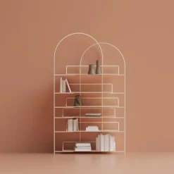 Enrico Girotti Bookcases<LateB Metal White Sculptural Bookcase #1