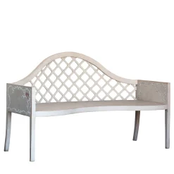 Porte Italia Outdoor Sofas & Benches<Lavaredo Settee Textural White and Tulips Decors Bench
