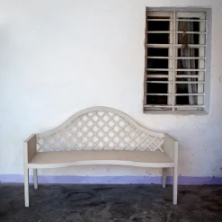 Porte Italia Outdoor Sofas & Benches<Lavaredo Settee Textural White and Tulips Decors Bench