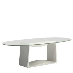 BBB Italia Dining Tables<Layer Crystal & White Oval Table by Franco Poli