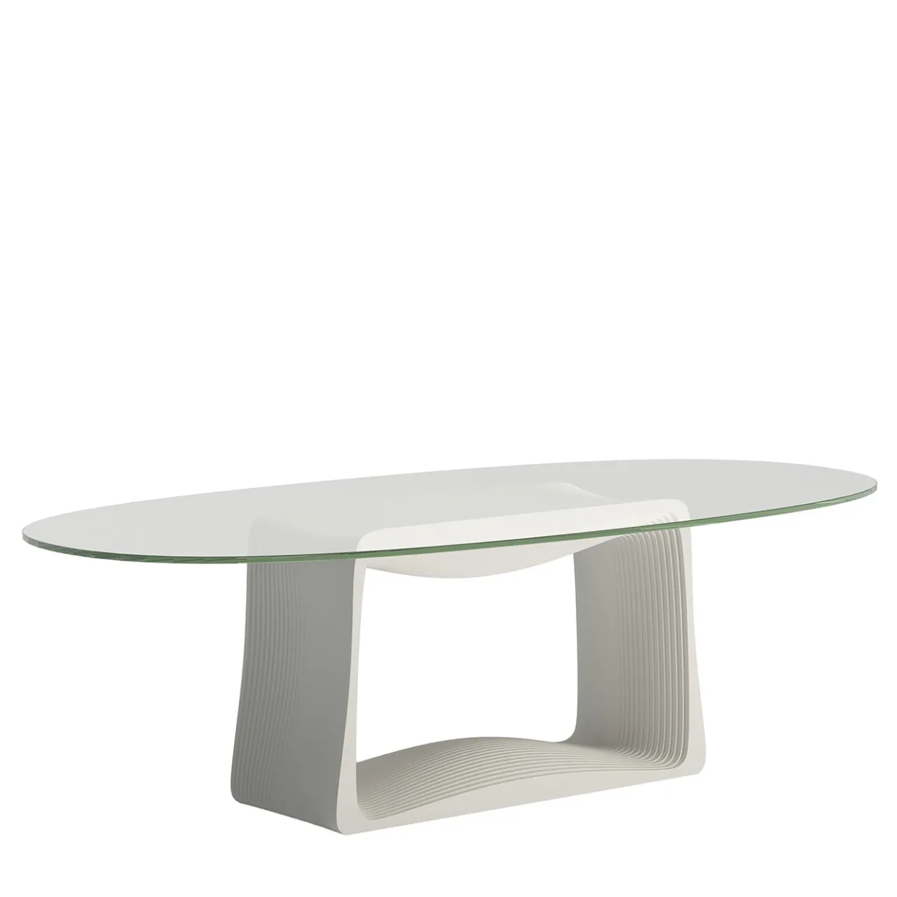 BBB Italia Dining Tables<Layer Crystal & White Oval Table by Franco Poli