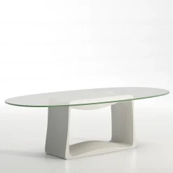 BBB Italia Dining Tables<Layer Crystal & White Oval Table by Franco Poli
