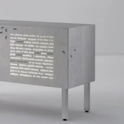 Laura Meroni Sideboards Buffets<Le formiche nere Intarsia sideboard by Emilio Isgrò