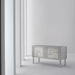 Laura Meroni Sideboards Buffets<Le formiche nere Intarsia sideboard by Emilio Isgrò