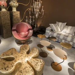 VGnewtrend Side Tables<Leaf Wood and Metal Side Table