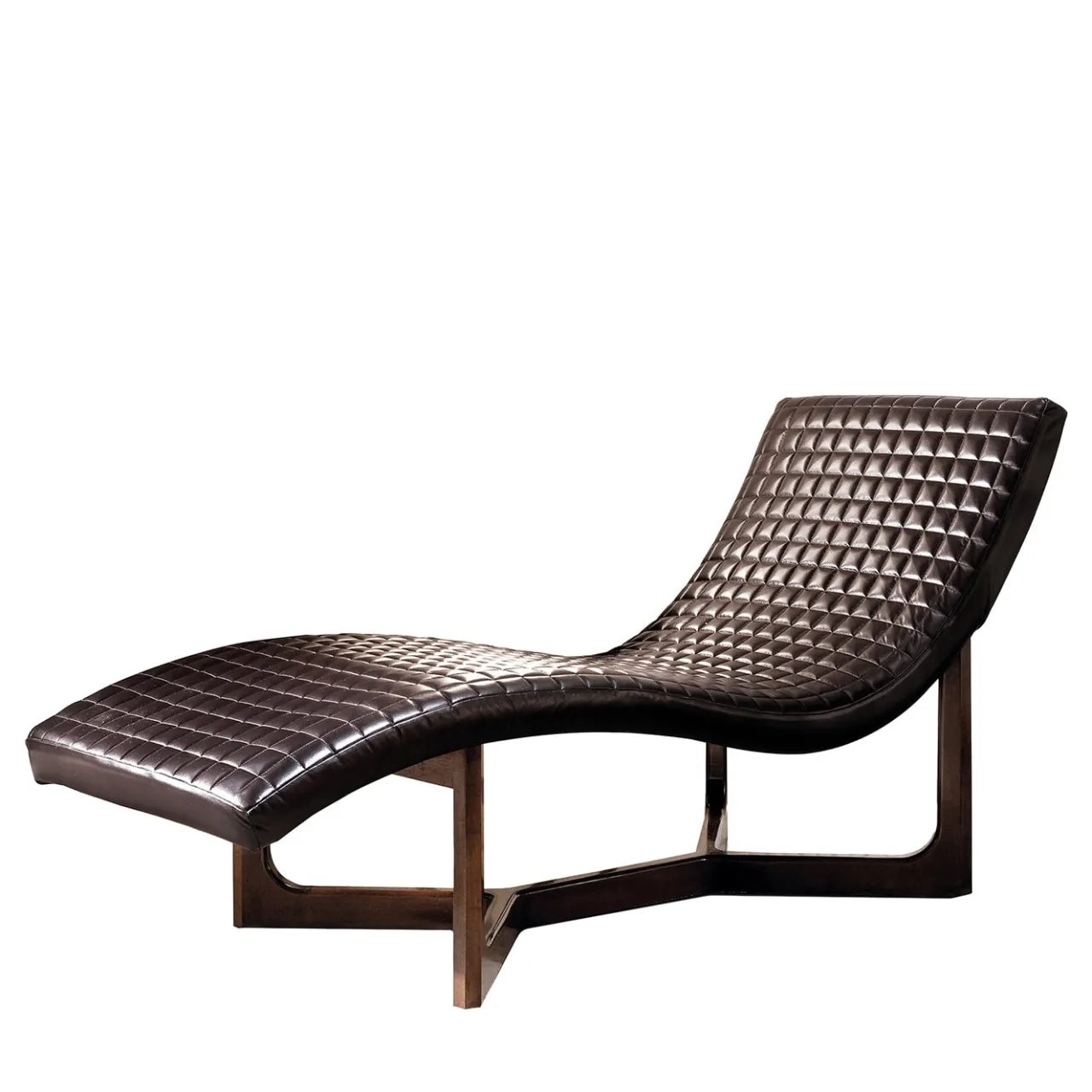 Provasi Chaises<Leather and Mahogany Chaise Longue