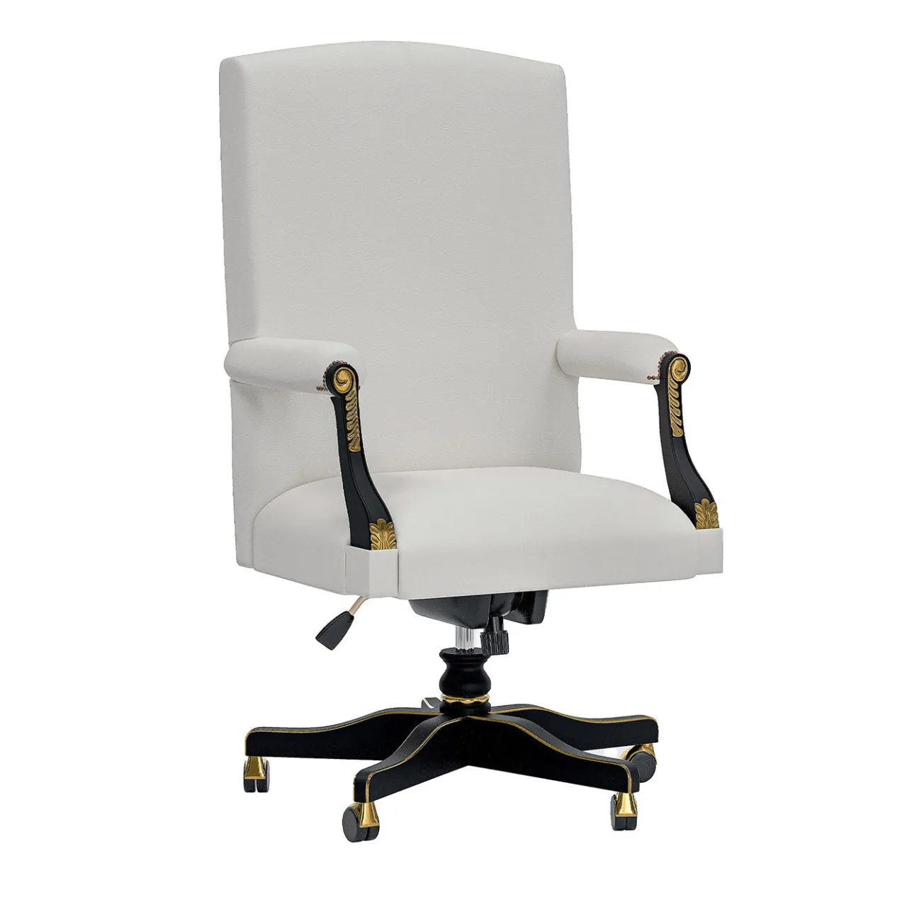 Guerra Vanni Office Chairs<Leather and Wood Swivel Office Chair from Studio Privè Collection