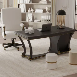 Guerra Vanni Office Chairs<Leather and Wood Swivel Office Chair from Studio Privè Collection