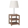 Chelini Nightstands<Leather Bedside Table with Lamp by Michele Bonan