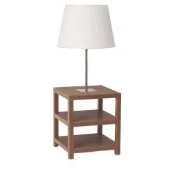 Chelini Nightstands<Leather Bedside Table with Lamp by Michele Bonan