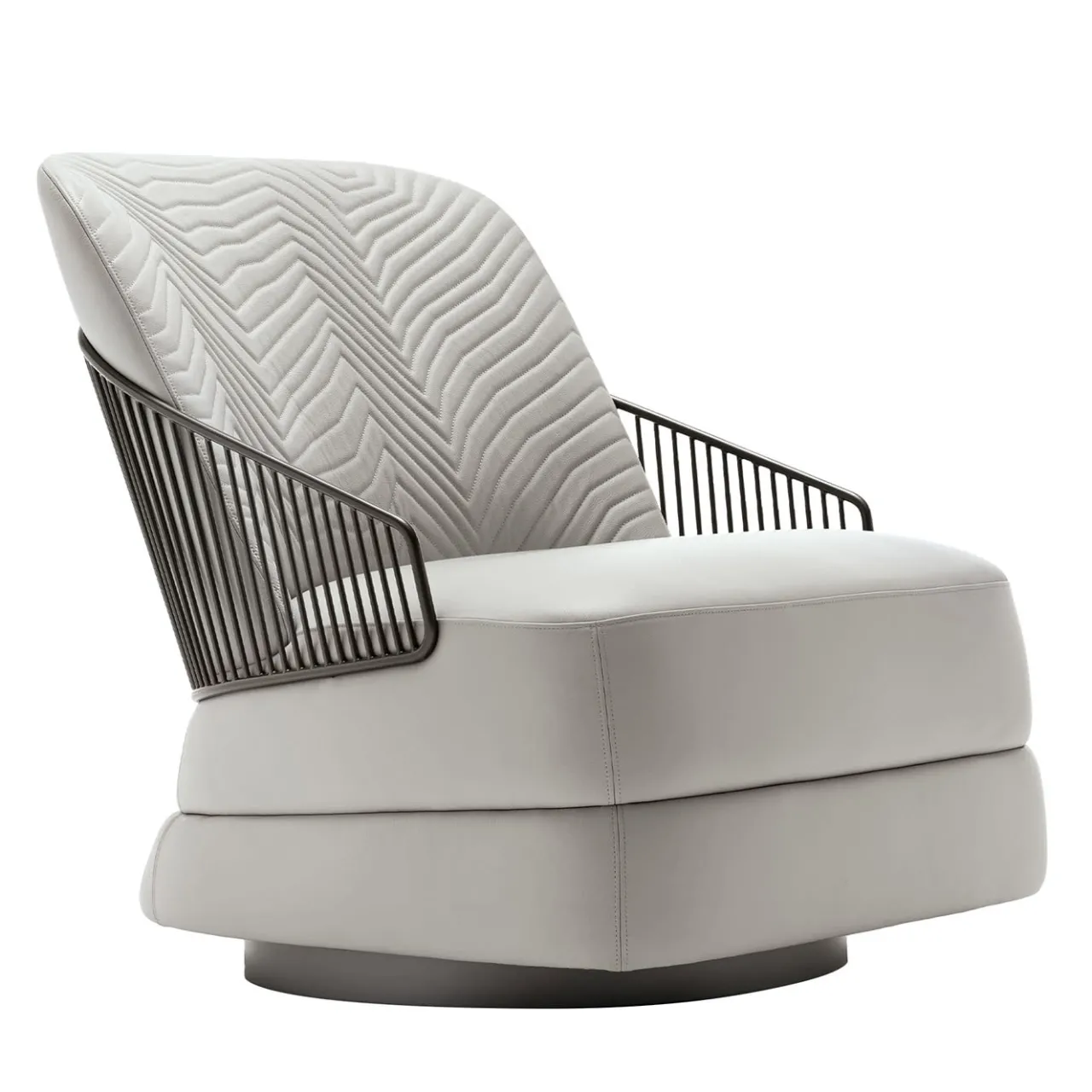 Giorgio Collection Lounge Chairs<Leather Swivel chair by Castello Lagravinese Studio #1