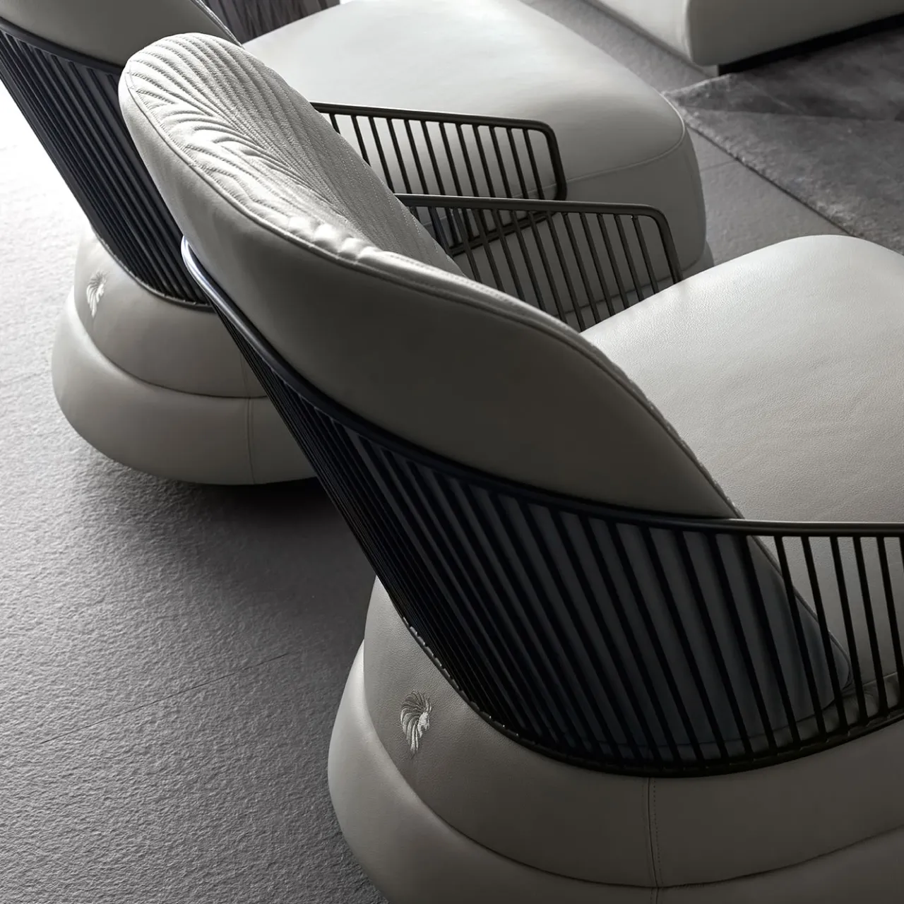 Giorgio Collection Lounge Chairs<Leather Swivel chair by Castello Lagravinese Studio #1