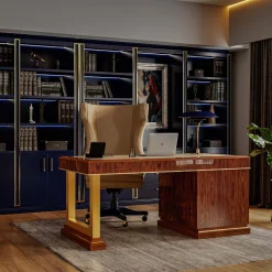 Guerra Vanni Desk & Writing Tables<Leather Top & rosewood Writing Desk from Studio Privè Collection