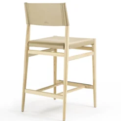Enrico Pellizzoni Bar Stools<Ledermann Scandinavian Cream Leather Strap Counter Stool Tom Kelley