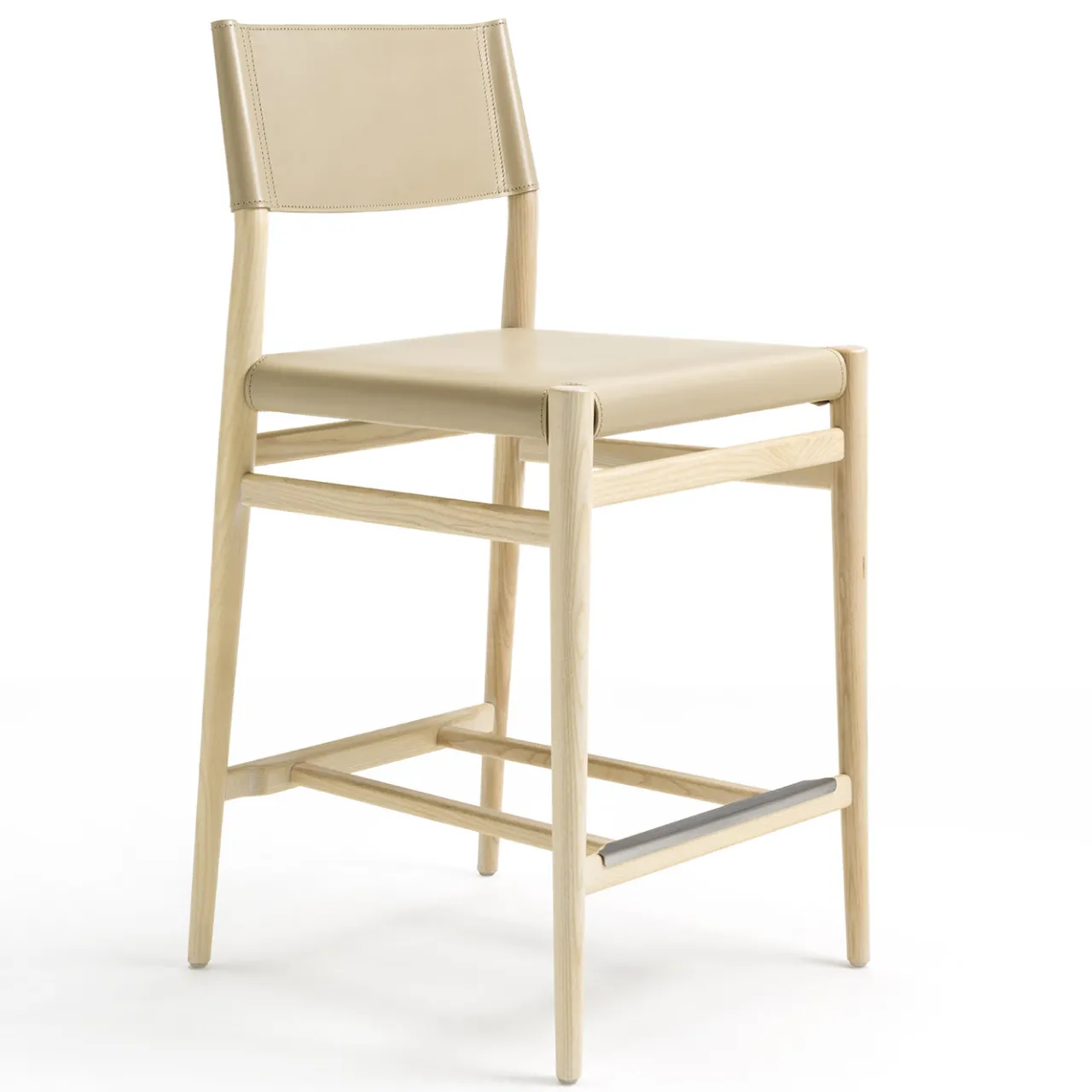 Enrico Pellizzoni Bar Stools<Ledermann Scandinavian Cream Leather Strap Counter Stool Tom Kelley