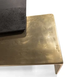 Visionnaire Nesting Tables<Lego Gold Alluminium And Black Marble Nesting Table