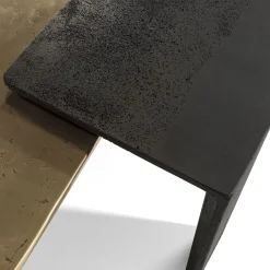 Visionnaire Nesting Tables<Lego Gold Alluminium And Black Marble Nesting Table