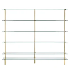 Ghidini 1961 Bookcases<Legs Bookshelves in Crystal and Polished Brass By Paolo Rizzato