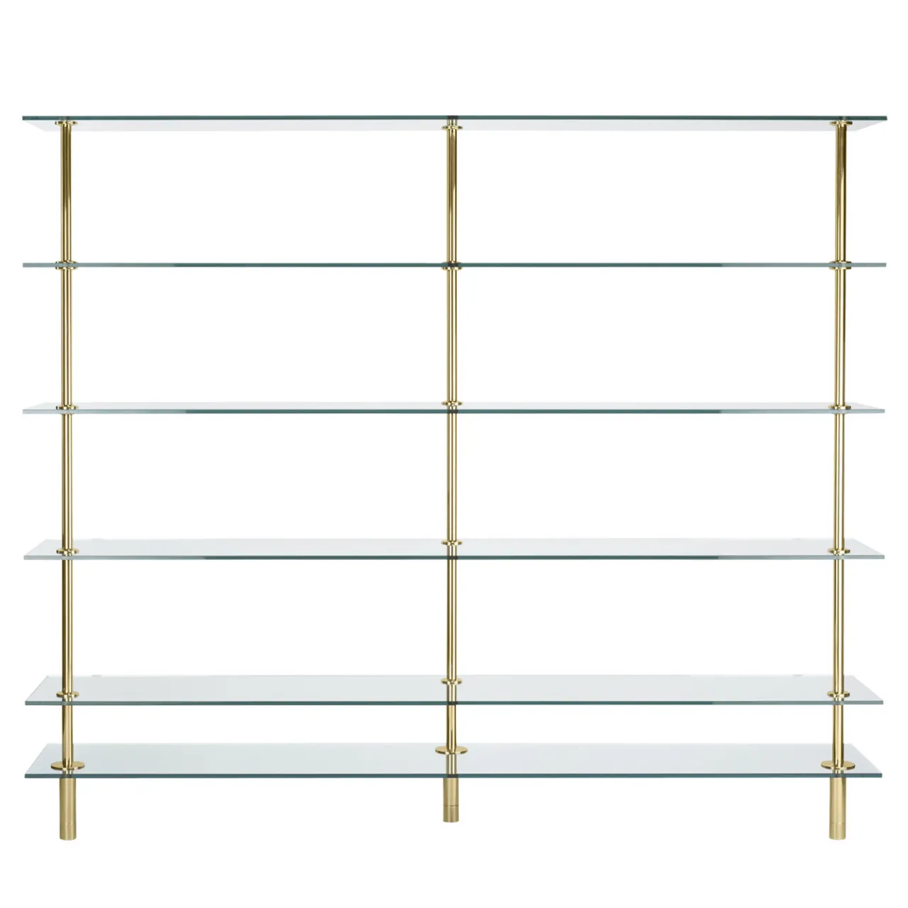 Ghidini 1961 Bookcases<Legs Bookshelves in Crystal and Polished Brass By Paolo Rizzato