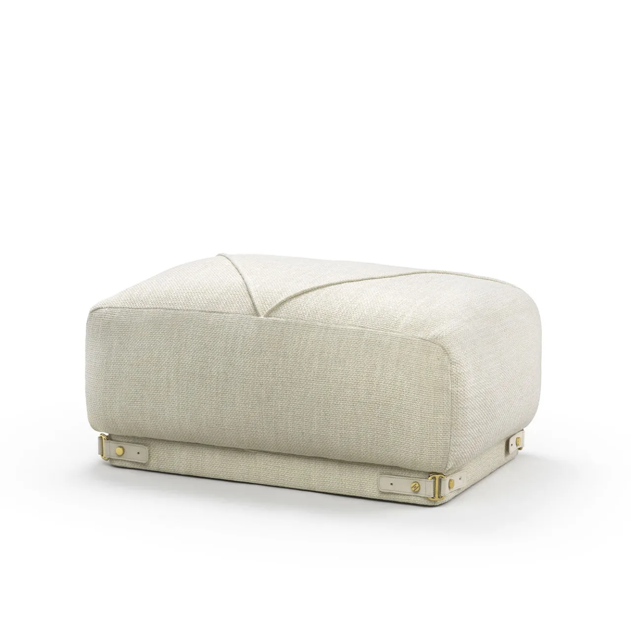 Ghidini 1961 Ottomans & Poufs<Leisure White bogardine velvet Ottoman by Lorenza Bozzoli