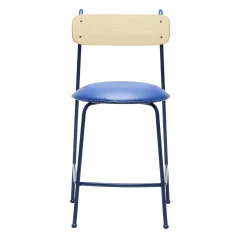 Chairs & More Bar Stools<Lena Sg-65 Blue And Natural Ash Bar Stool By Designerd