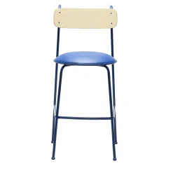 Chairs & More Bar Stools<Lena Sg-75 Blue And Natural Ash Bar Stool By Designerd