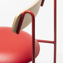 Chairs & More Bar Stools<Lena Sg-65 Red And Natural Ash Bar Stool By Designerd