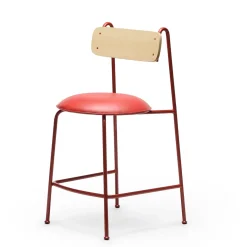 Chairs & More Bar Stools<Lena Sg-65 Red And Natural Ash Bar Stool By Designerd